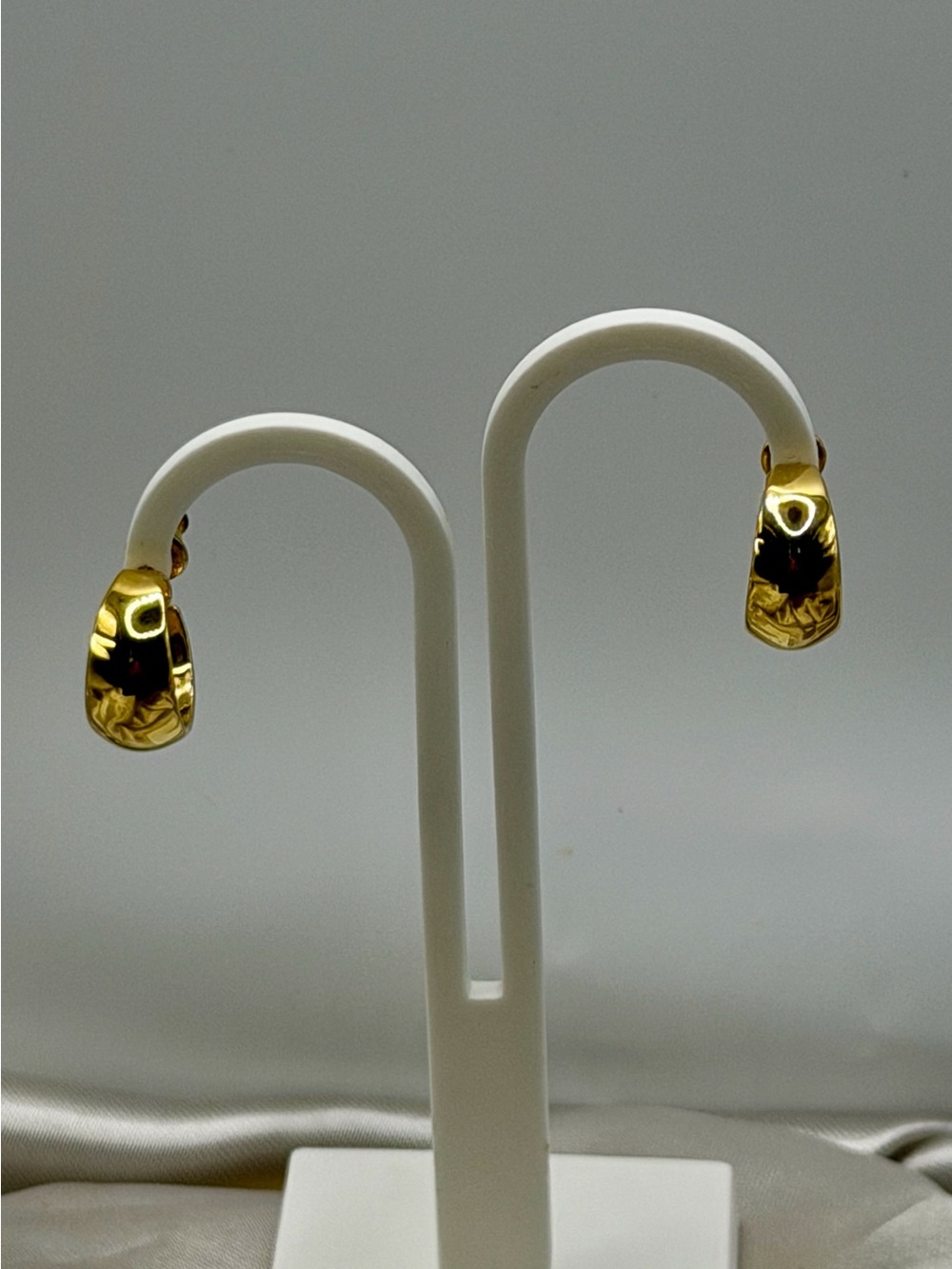 Vintage Monet Chunky Gold Hoop Earrings